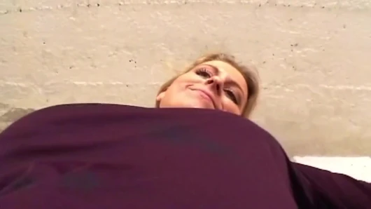 Blonde Rides Hard Cock in Basement Laundry Room