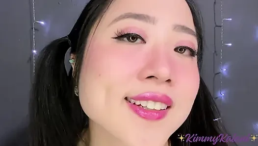 Up-Close Jerk Off Encouragement on her Pretty Asian Face -ASMR JOI