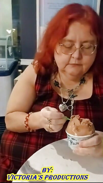 Nurse Vicki Eats Here Lunch and Then Enjoys Some Yummy Ice Cream