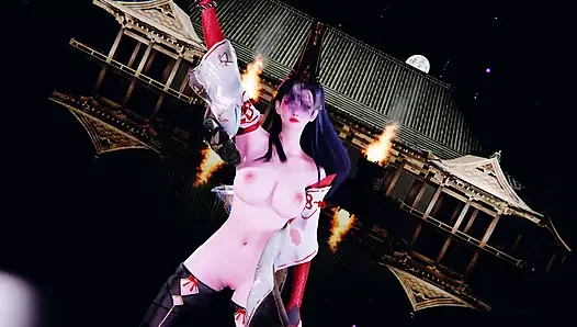3D sexy Asian cosplay stripper dance for you