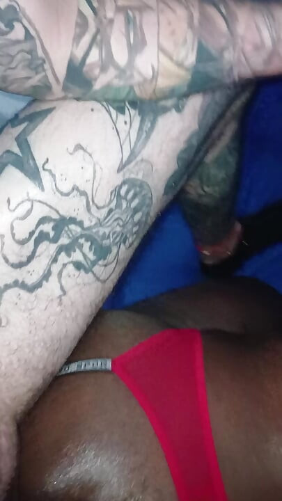 Black Femboy Applies Oil to Her Ass to Get Her Cock Into Her Hole Alone