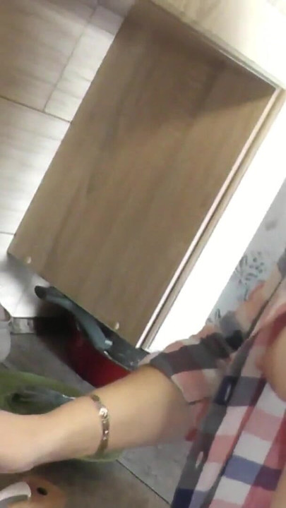 Unforgettable moment from "Milf sexy Platinum continues naked cooking in kitchen preparing salad for Christmas without"