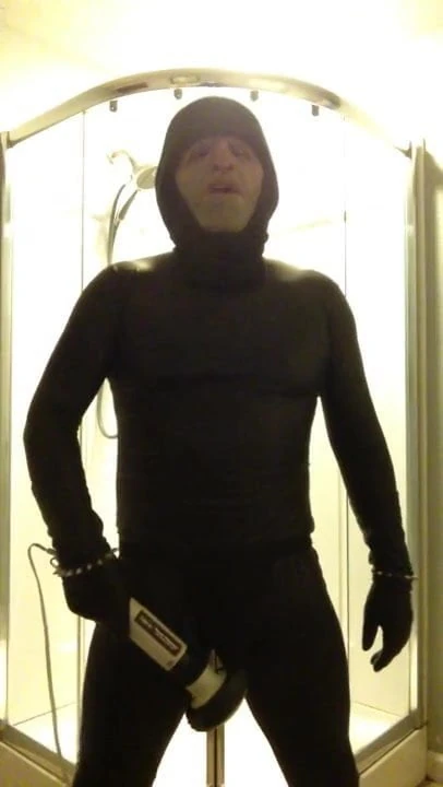 silicone mask man vibrating