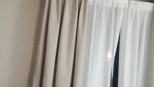 He strokes and talks dirty until she can't take it