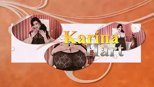 Karina'nın iç çamaşırı ve dantel meme gösterisi