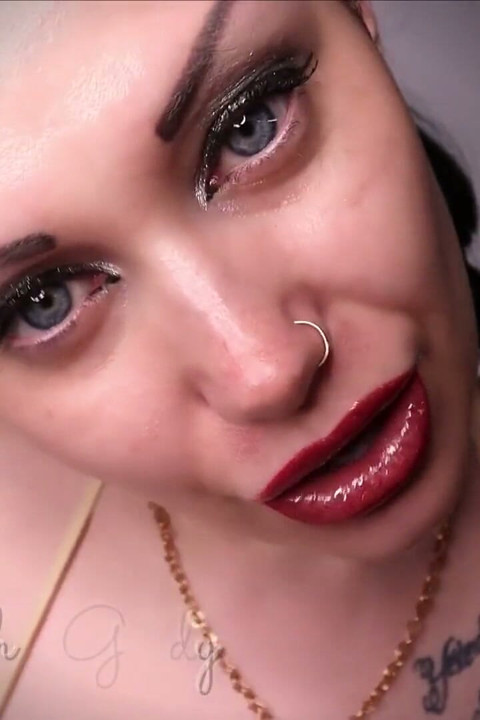I am French kissing with you and smearing my dark glossy lipstick all over your face!
