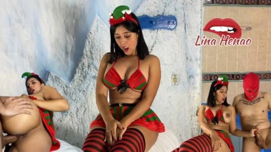 YOUNG VIRGIN HAS SEX WITH THE CHRISTMAS ELF LINA HENAO