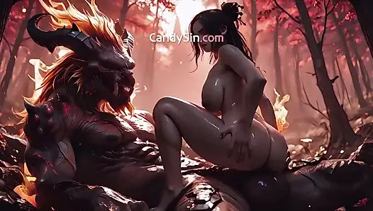 Intense Passion As Lulu Melts In The Forest Rain, Big Cock Deep Inside