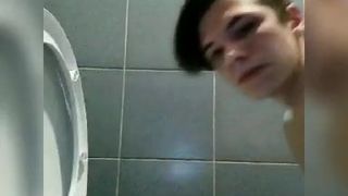 18 yo fag cleans his toilet