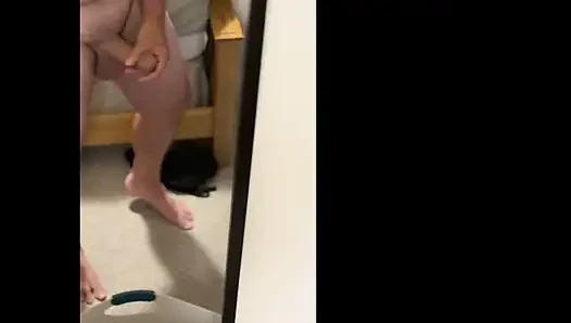 POV jackoff session hands free cumplay lube