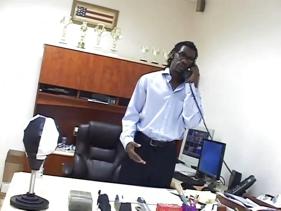 Black couple ass fucking in the office