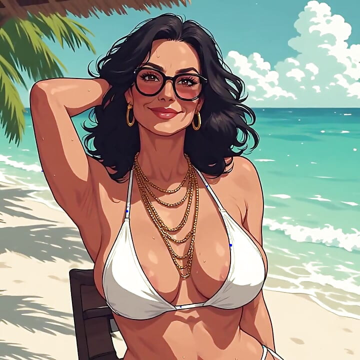 Gorgeous Women at the Beach Bikini Art