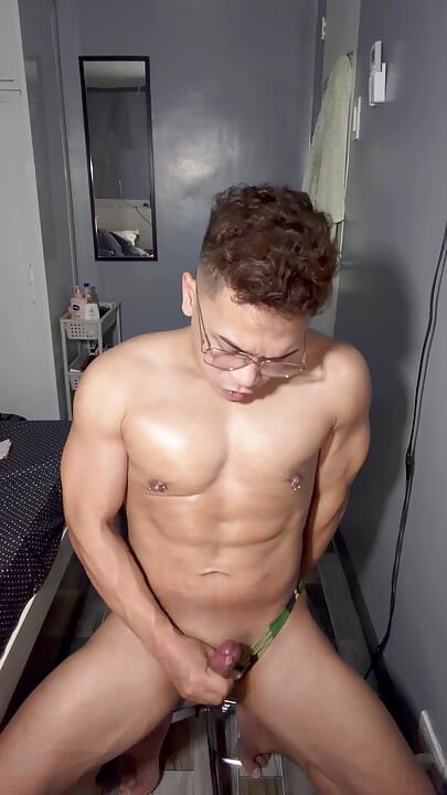 Filipino Muscle Twink Jerk Off, Cum eating & Nipples!  FLESHLAB Exclusive