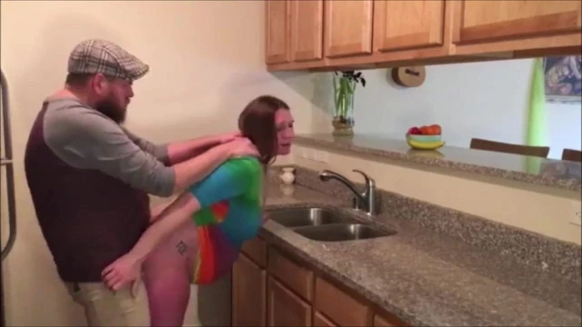 CFNM, quick sex in the kitchen
