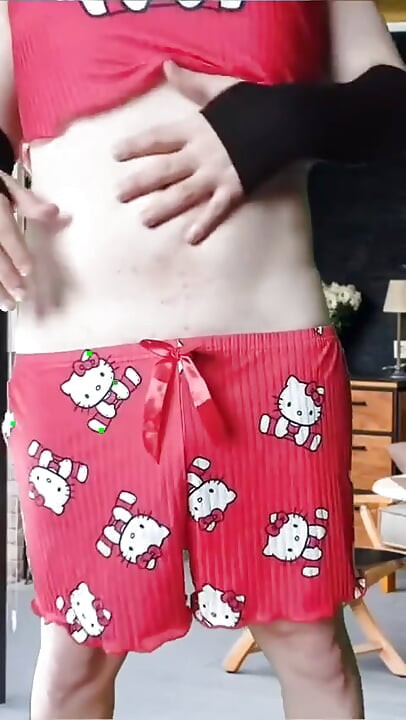 Sissy Enjoying at Houseyard in Her Cutie Short Outfits Lollipop Feminine Spicy Booty