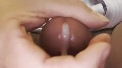 Show off masturbation and semen swallowing