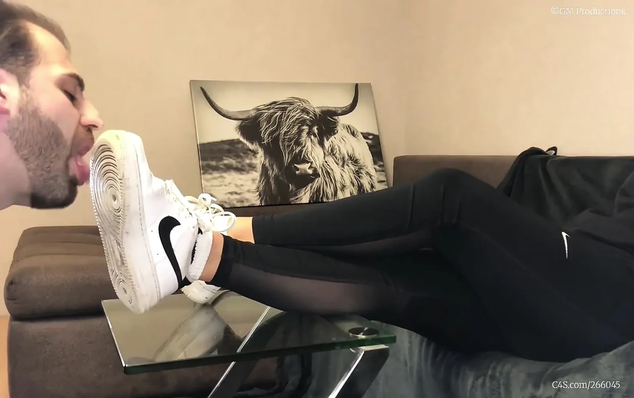 Dirty White Sneaker Worship - Valeria Night (Side View)