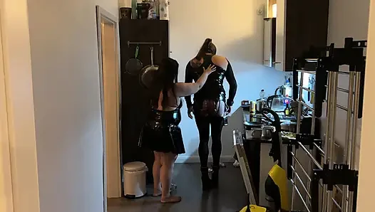 Fetish Lofts Clean-up Session with TV Slave Part 1-3