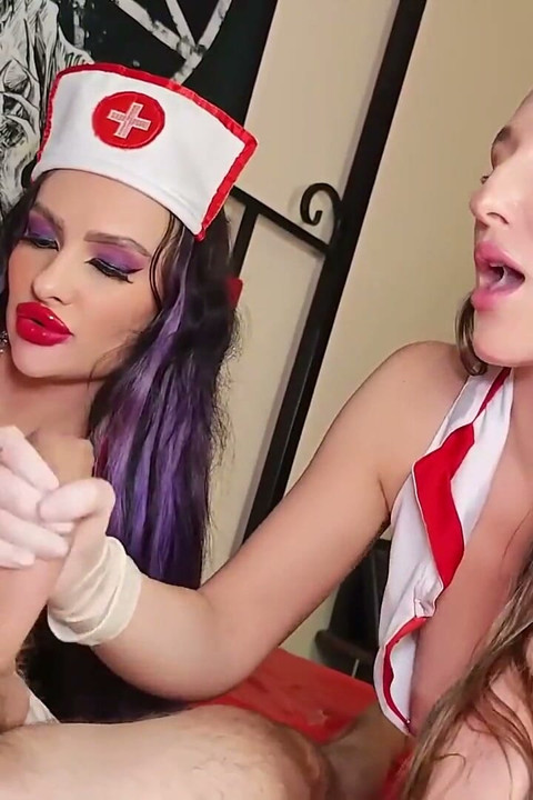 Nurses Jerk off Their Boss's Cock