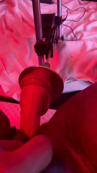 Trans woman alone with sex machine
