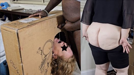 The wife decided to make her own gloryhole from a box, Watch what happened to her