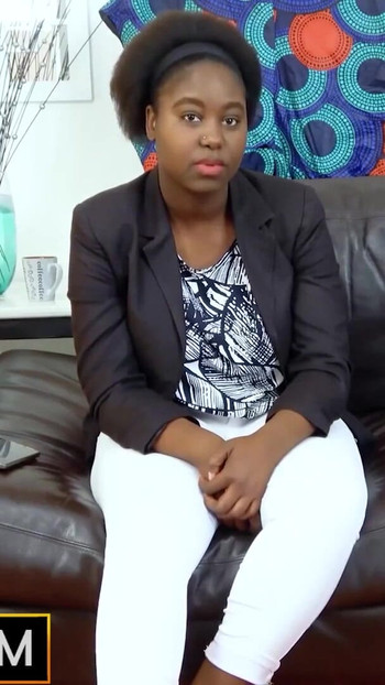 Memorable moment from "Thick Busty Black Amateur Booked For Rough Face Fuck In Couch Casting"