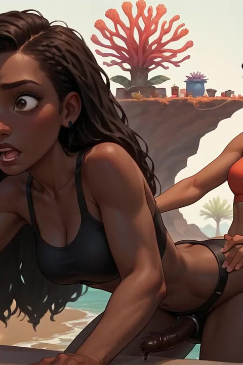 Знойная чернокожая любит Gullet оргии в тропическом раю, в то время как ее параморь дает ей удивительный XXX, подхватывая ее в