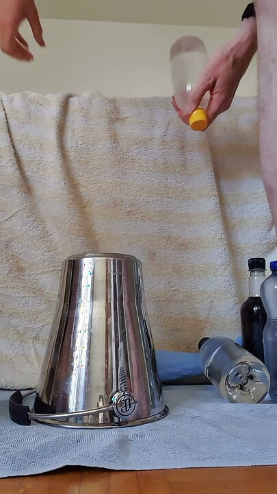 Full plastic bottle anal insertion video with cum,