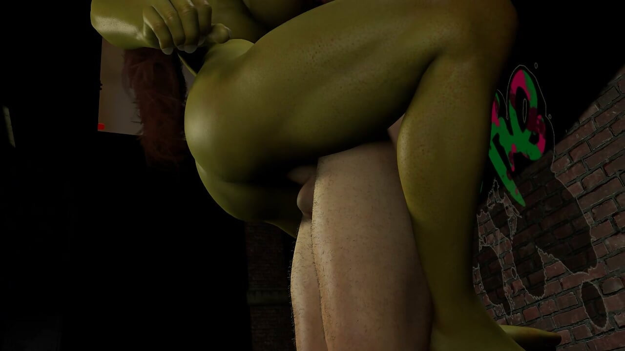 Wanita orc tebal menunggangi seorang pria dalam perbudakan