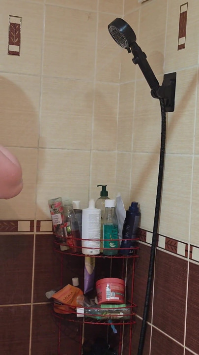 My Chubby Wife with Big Natural Tits Takes a Shower and Shaves Her Legs, Armpits and Pussy