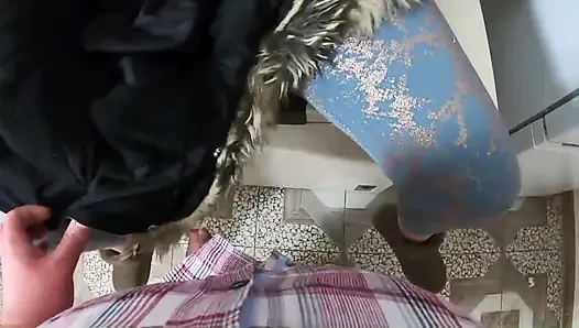 Cum-stained Downjacket & Rough Fuck Facefuck, Anal Fingering & Messy Finish