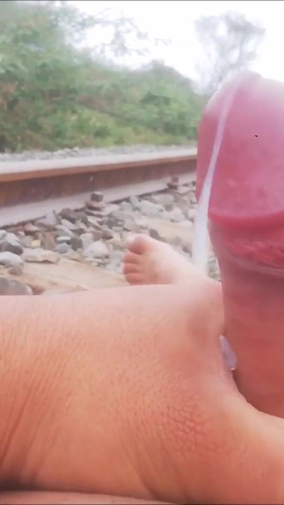 Captivating moment from "Mi Verga Eruccionando Full Semen en las Vias del Tren"