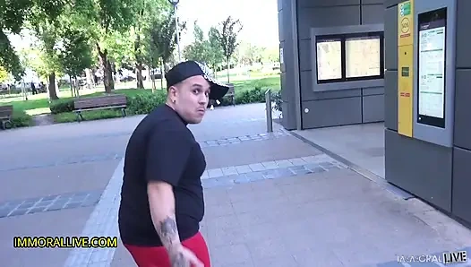 Pick up thick brunette babe & she gets banged in her ass!