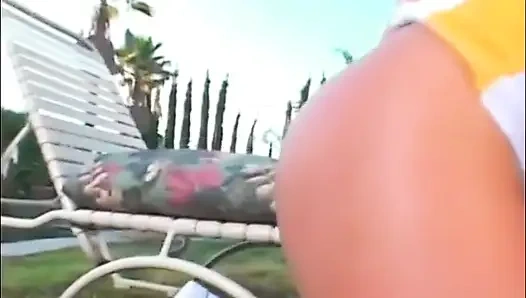 Cute latin teen gets fucked outdoors