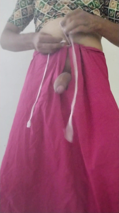 Horny Crossdresser in saree standing mastrubation | Clip 1