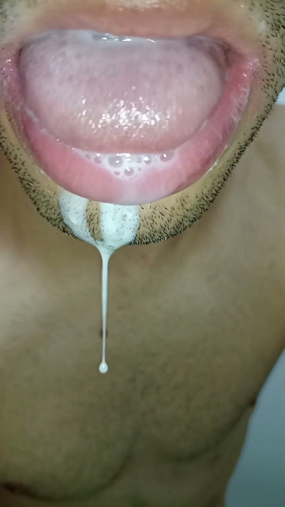 Cum in my mouth, play with your cum, and swallow it, sexy, femboy, trans, gay naughty, tongue, sloopy, six pack, fitness teen | Clip 2