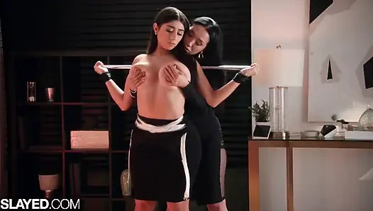 Slayed Violet Myers Submits Her Big Natural Tits to Vicki Chase