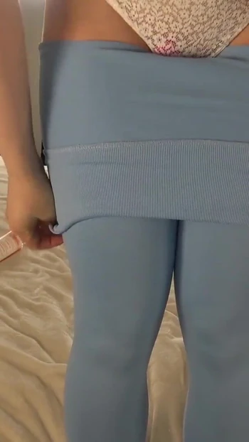 Powerful moment from "Blondehottiek hot milf squirting a lot in leggings and panties"