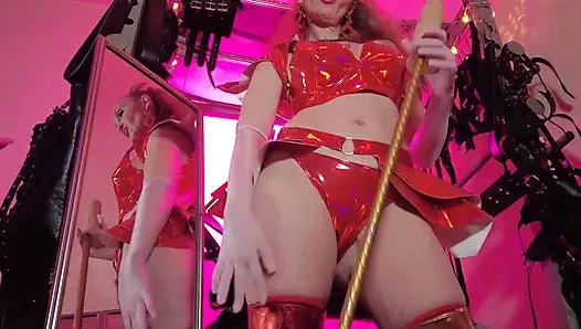 Mistress Eva Lateks Fetiş Domina Femdom Goddess Gold Boots Big Ass BDSM Solo