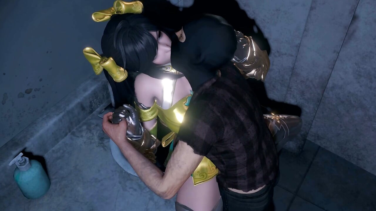 3D Big Boobs Cosplay Slut Cheating with Big Dick in Bathroom