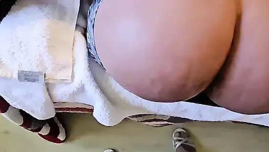 Banging my Sex Doll IN the Ass in my High Heels and then Post Climax Moaning in Nylons