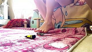 Cute Teen Picks Things Up With Her Feet and Toes