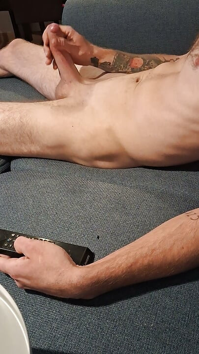 Skinny guy have big cock and massive cumshot