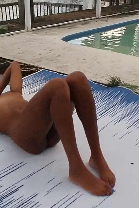 Hot Black Titty Ivy Excersize Nude on Filthy Dirty D Deck!