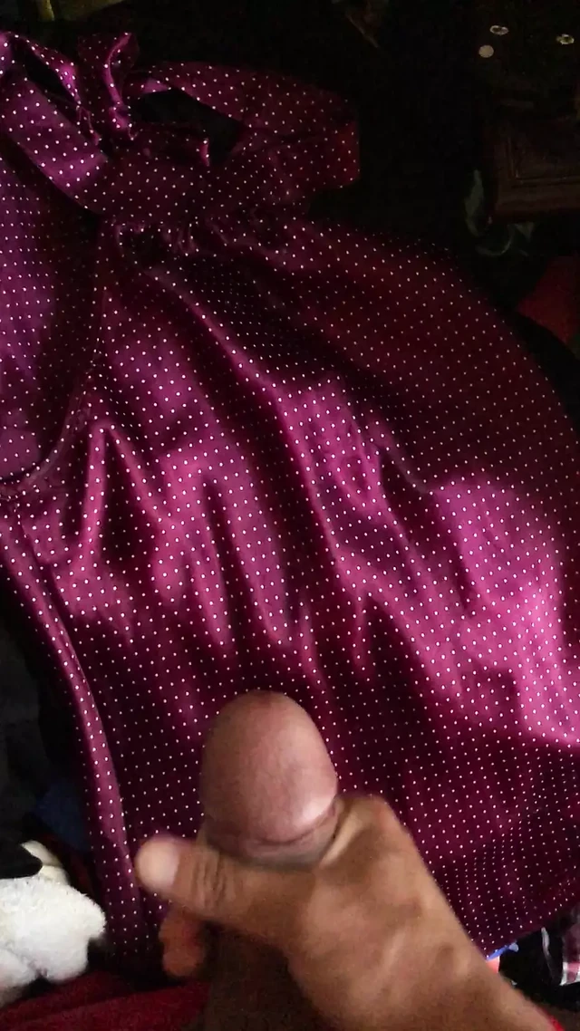 Busting my Cum all over this Polka Dot Satin Blouse