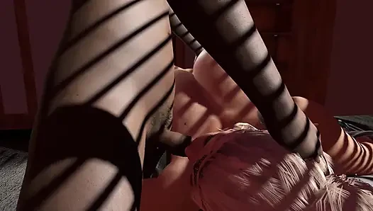 Big Thick Muscle Elf Girl Sucking a Small Penis