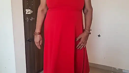 İstek Üzerine Kirli Kırmızı Elbise Kıllı Amcık