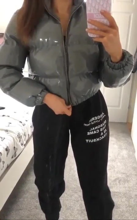 Glossy Grey Pufferjacket