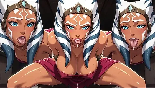 Эротика Ahsoka Tano, 3D CGI, подборка ее массивных изгибов и провокационных поз с грязным разговорным спортом