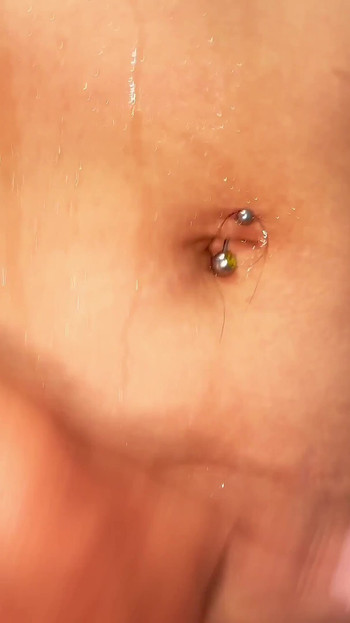 Key moment from "Big buttocked bitch masturbates in the shower when she realizes I'm recording her"